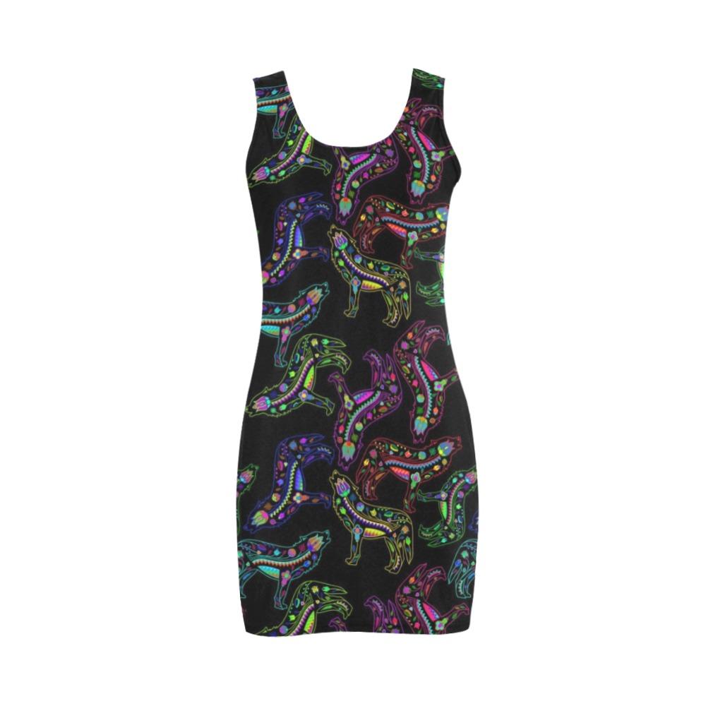 Floral Wolves Medea Vest Dress (Model D06) Medea Vest Dress (D06) e-joyer 