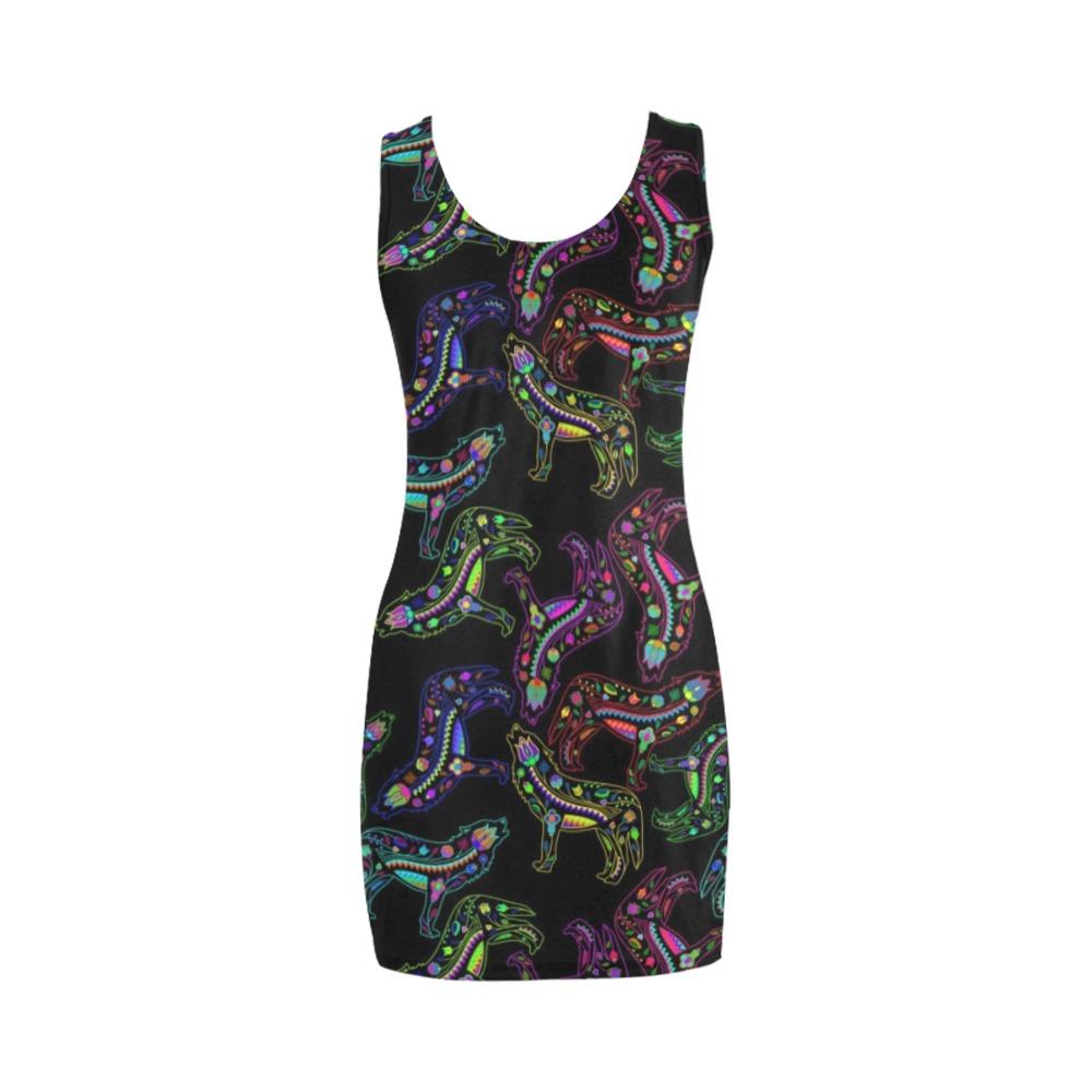 Floral Wolves Medea Vest Dress (Model D06) Medea Vest Dress (D06) e-joyer 