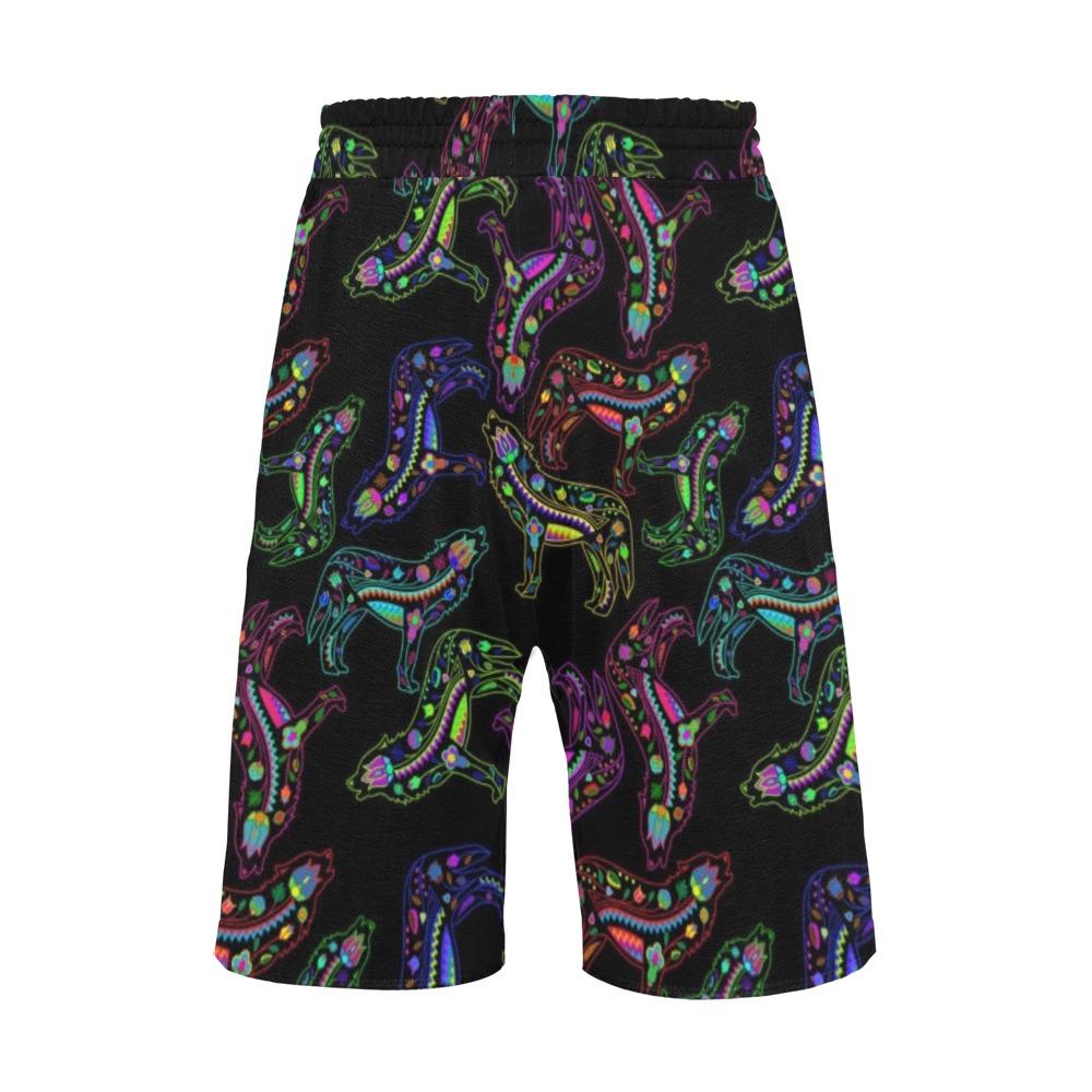 Floral Wolves Men's All Over Print Casual Shorts (Model L23) Men's Casual Shorts (L23) e-joyer 