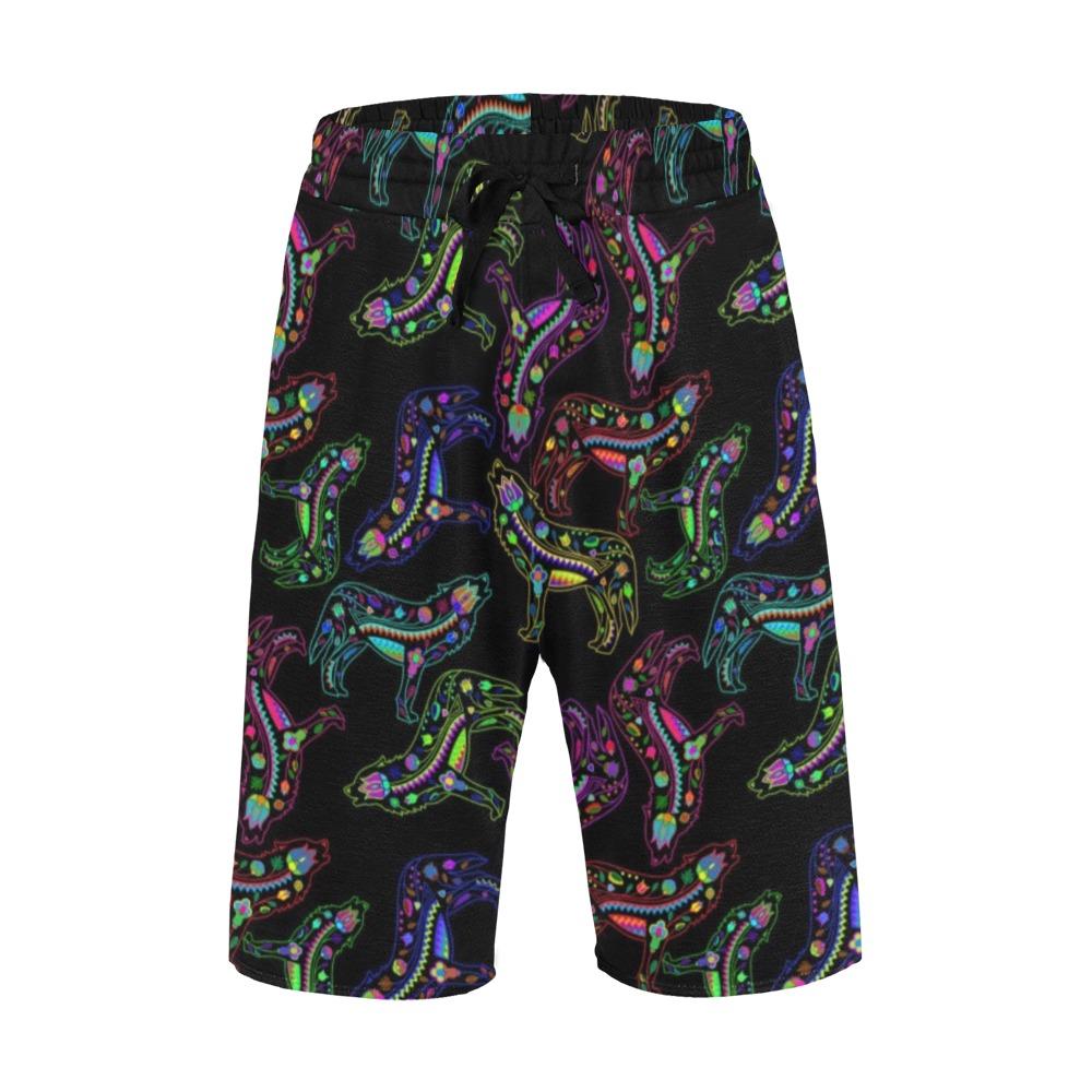 Floral Wolves Men's All Over Print Casual Shorts (Model L23) Men's Casual Shorts (L23) e-joyer 