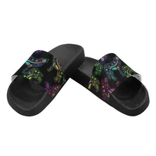 Load image into Gallery viewer, Floral Wolves Men&#39;s Slide Sandals (Model 057) Men&#39;s Slide Sandals (057) e-joyer 
