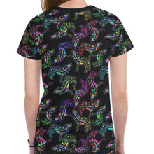 Load image into Gallery viewer, Floral Wolves New All Over Print T-shirt for Women (Model T45) tshirt e-joyer 
