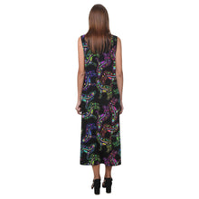 Load image into Gallery viewer, Floral Wolves Phaedra Sleeveless Open Fork Long Dress (Model D08) dress e-joyer 
