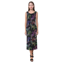 Load image into Gallery viewer, Floral Wolves Phaedra Sleeveless Open Fork Long Dress (Model D08) dress e-joyer 
