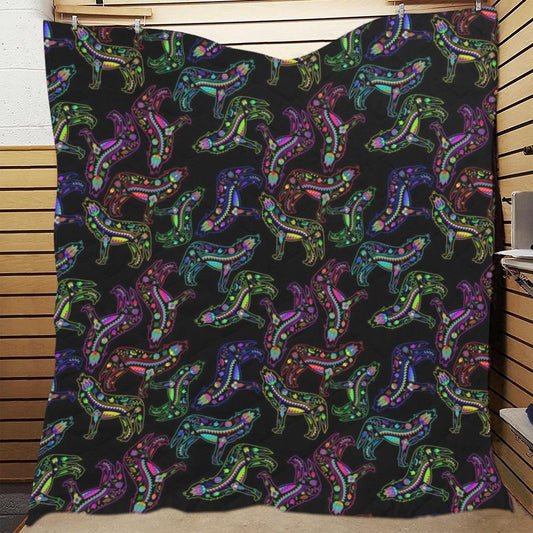 Floral Wolves Quilt 70"x80" Quilt 70"x80" e-joyer 