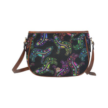 Load image into Gallery viewer, Floral Wolves Saddle Bag/Large (Model 1649) bag e-joyer 
