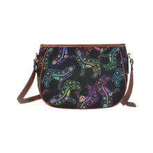 Load image into Gallery viewer, Floral Wolves Saddle Bag/Small (Model 1649) Full Customization bag e-joyer 
