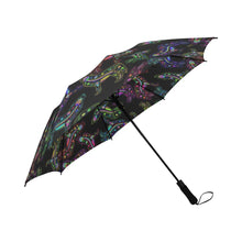 Load image into Gallery viewer, Floral Wolves Semi-Automatic Foldable Umbrella (Model U05) Semi-Automatic Foldable Umbrella e-joyer 
