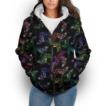 Load image into Gallery viewer, Floral Wolves Sherpa Hoodie hoodie Herman 
