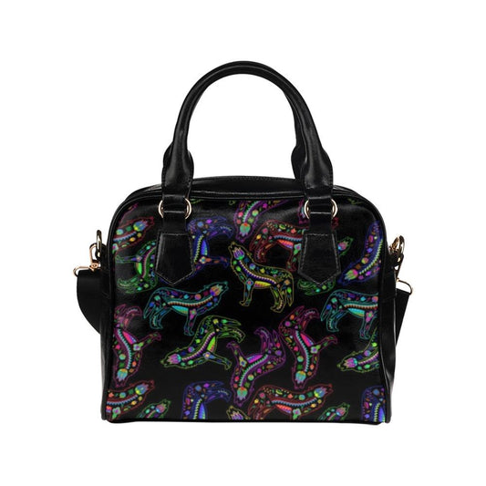 Floral Wolves Shoulder Handbag (Model 1634) Shoulder Handbags (1634) e-joyer 