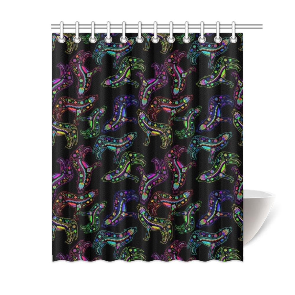 Floral Wolves Shower Curtain 60"x72" Shower Curtain 60"x72" e-joyer 