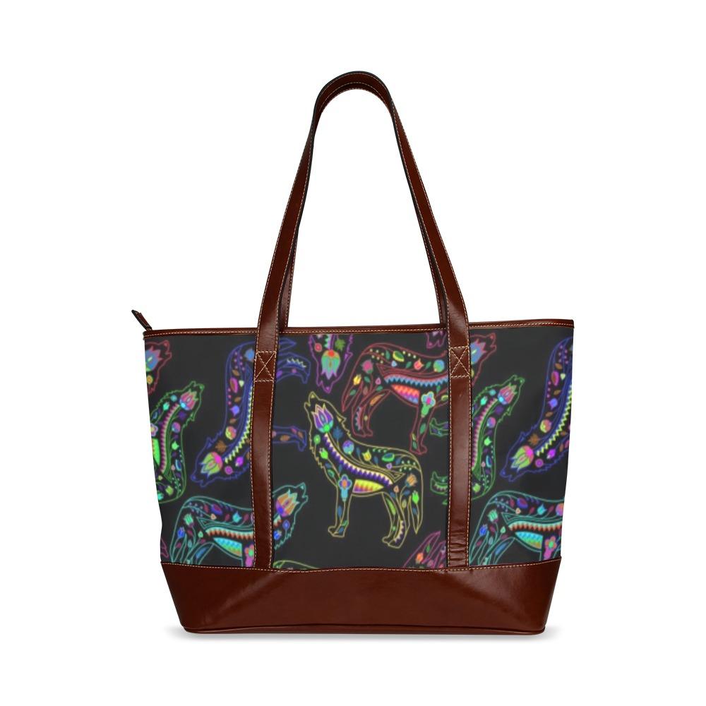 Floral Wolves Tote Handbag (Model 1642) handbag e-joyer 