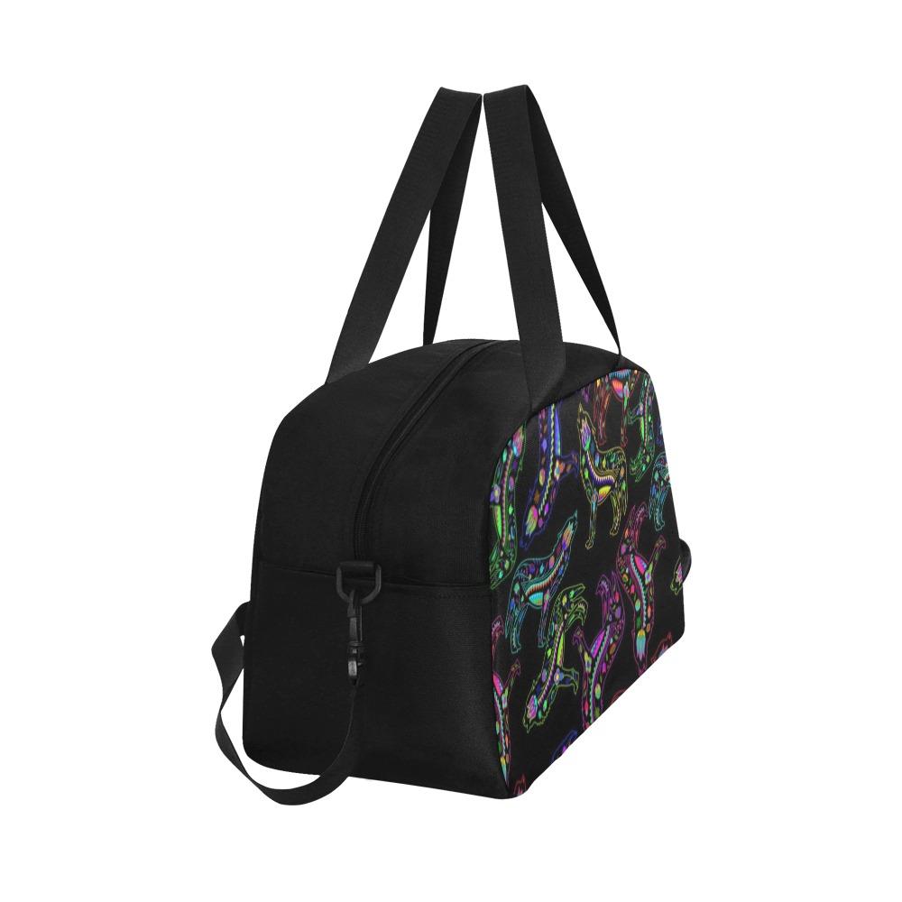 Floral Wolves Weekend Travel Bag (Model 1671) bag e-joyer 