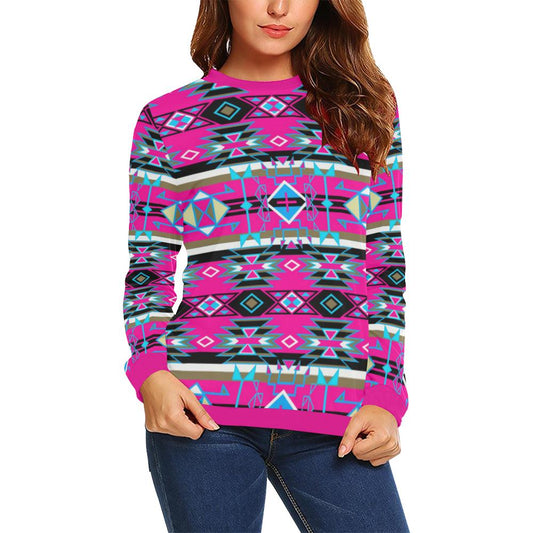 Force of Nature Sunset Storm All Over Print Crewneck Sweatshirt for Women (Model H18) Crewneck Sweatshirt for Women (H18) e-joyer 