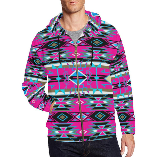 Force of Nature Sunset Storm All Over Print Full Zip Hoodie for Men (Model H14) All Over Print Full Zip Hoodie for Men (H14) e-joyer 