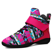 Load image into Gallery viewer, Force of Nature Sunset Storm Ipottaa Basketball / Sport High Top Shoes 49 Dzine US Women 4.5 / US Youth 3.5 / EUR 35 Black Sole with Pink Strap 
