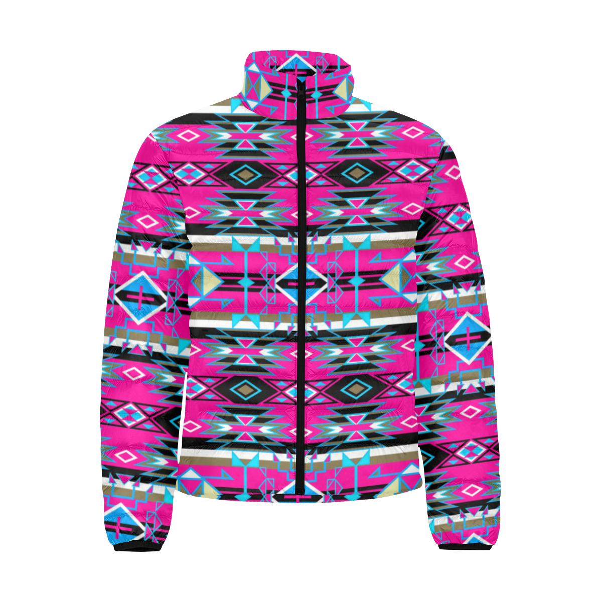 Force of Nature Sunset Storm Men's Stand Collar Padded Jacket (Model H41) Men's Stand Collar Padded Jacket (H41) e-joyer 