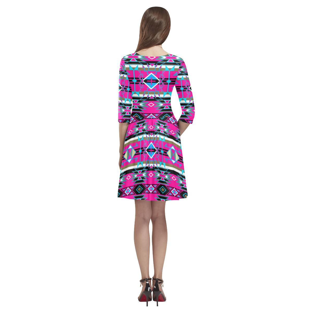 Force of Nature Sunset Storm Tethys Half-Sleeve Skater Dress(Model D20) Tethys Half-Sleeve Skater Dress (D20) e-joyer 