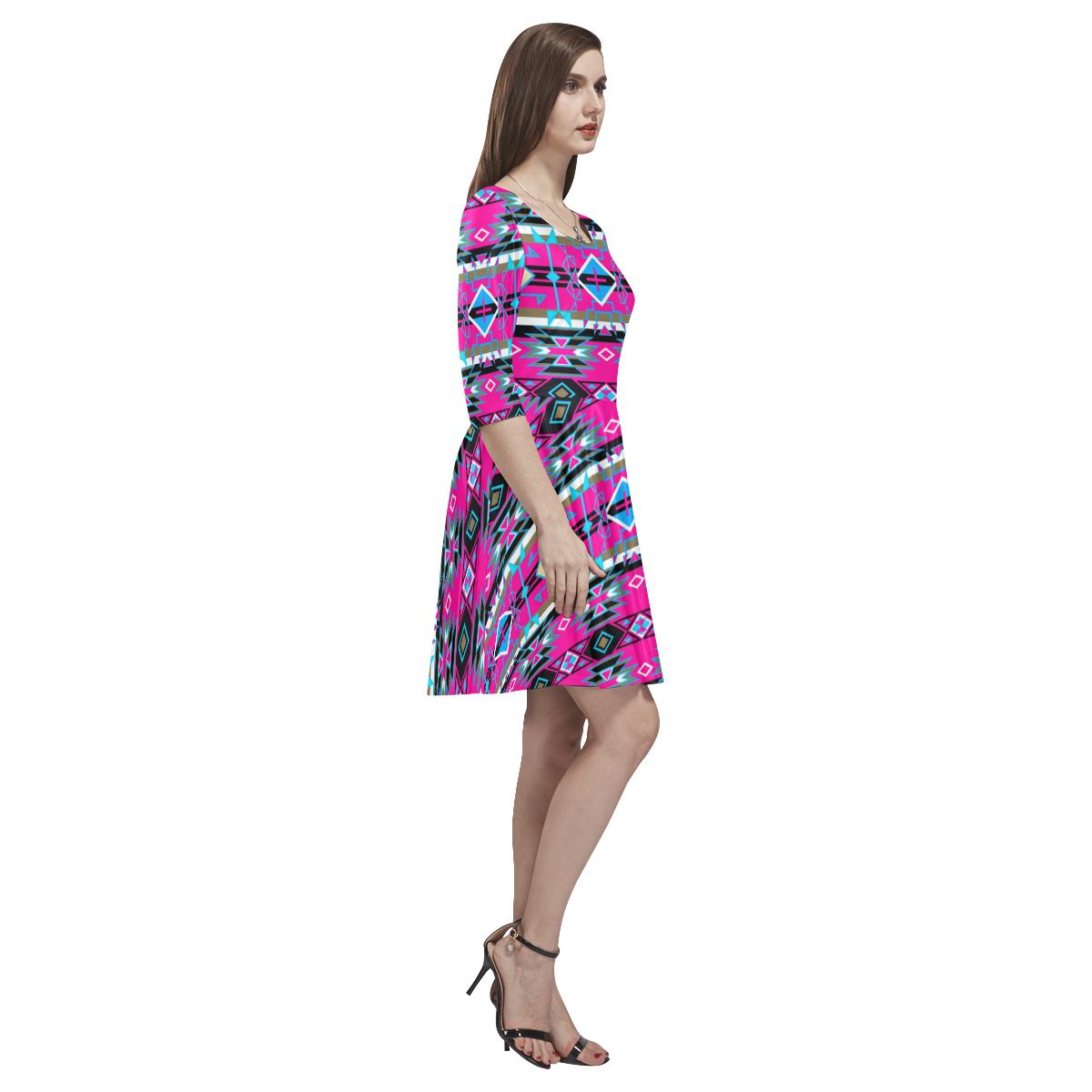 Force of Nature Sunset Storm Tethys Half-Sleeve Skater Dress(Model D20) Tethys Half-Sleeve Skater Dress (D20) e-joyer 