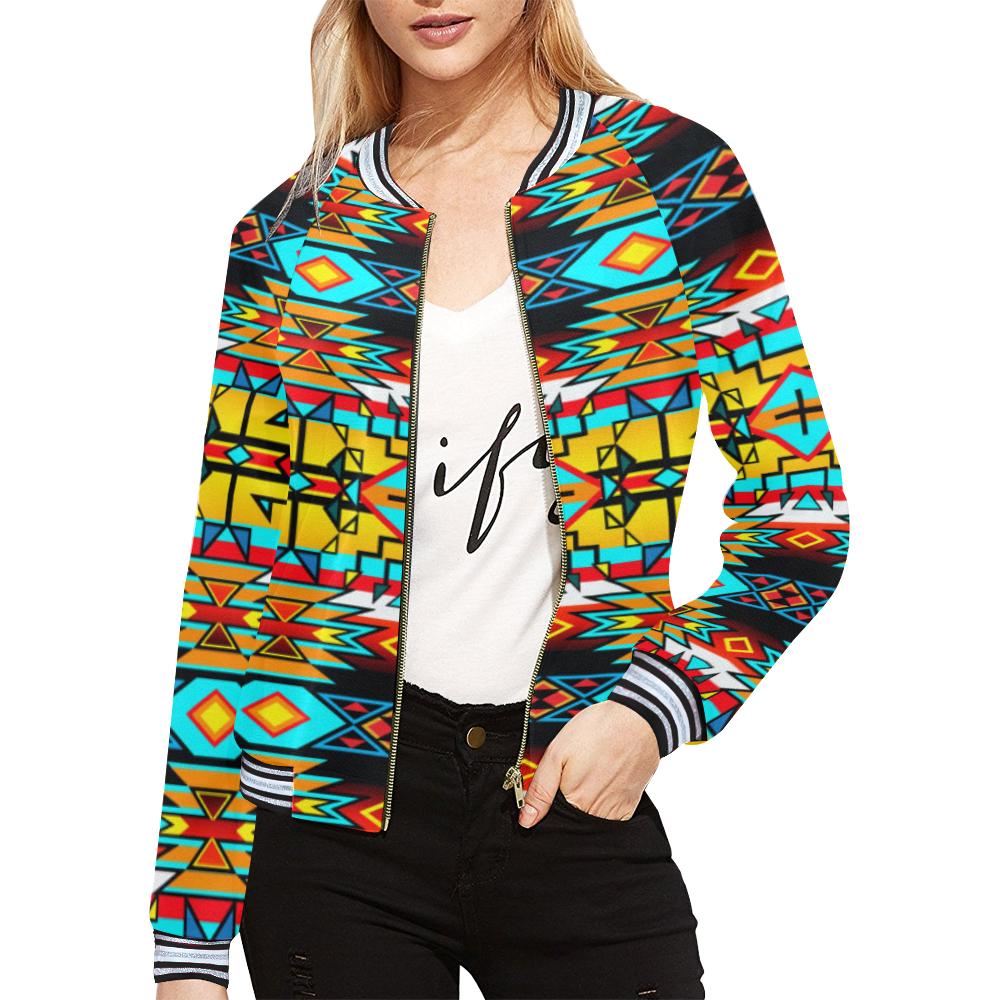 Force of Nature Twister All Over Print Bomber Jacket for Women (Model H21) All Over Print Bomber Jacket for Women (H21) e-joyer 