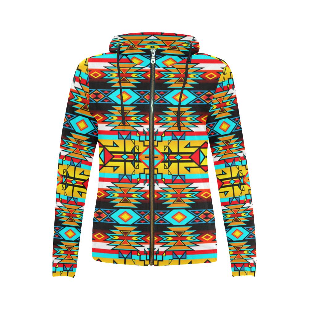 Force of Nature Twister All Over Print Full Zip Hoodie for Women (Model H14) All Over Print Full Zip Hoodie for Women (H14) e-joyer 