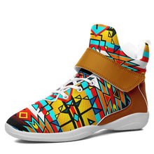 Load image into Gallery viewer, Force of Nature Twister Ipottaa Basketball / Sport High Top Shoes 49 Dzine US Women 4.5 / US Youth 3.5 / EUR 35 White Sole with Brown Strap 
