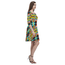 Load image into Gallery viewer, Force of Nature Twister Tethys Half-Sleeve Skater Dress(Model D20) Tethys Half-Sleeve Skater Dress (D20) e-joyer 
