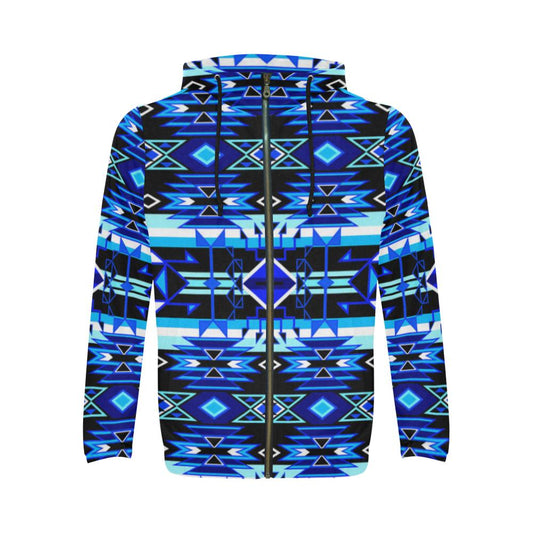 Force of Nature Winter Night All Over Print Full Zip Hoodie for Men (Model H14) All Over Print Full Zip Hoodie for Men (H14) e-joyer 