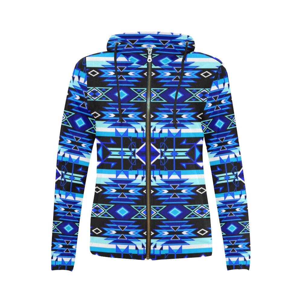 Force of Nature Winter Night All Over Print Full Zip Hoodie for Women (Model H14) All Over Print Full Zip Hoodie for Women (H14) e-joyer 