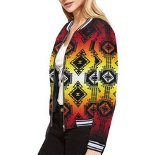 Load image into Gallery viewer, Gathering Fire All Over Print Bomber Jacket for Women (Model H21) All Over Print Bomber Jacket for Women (H21) e-joyer 
