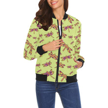 Load image into Gallery viewer, Gathering Lime All Over Print Bomber Jacket for Women (Model H19) Jacket e-joyer 
