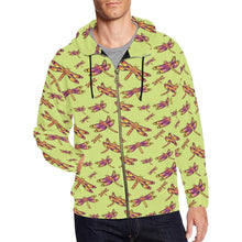 Load image into Gallery viewer, Gathering Lime All Over Print Full Zip Hoodie for Men (Model H14) All Over Print Full Zip Hoodie for Men (H14) e-joyer 
