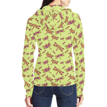 Load image into Gallery viewer, Gathering Lime All Over Print Full Zip Hoodie for Women (Model H14) All Over Print Full Zip Hoodie for Women (H14) e-joyer 
