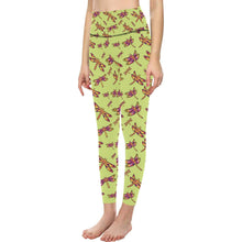 Load image into Gallery viewer, Gathering Lime All Over Print High-Waisted Leggings (Model L36) High-Waisted Leggings (L36) e-joyer 
