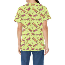 Load image into Gallery viewer, Gathering Lime All Over Print Scrub Top Scrub Top e-joyer 
