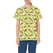 Load image into Gallery viewer, Gathering Lime All Over Print Scrub Top Scrub Top e-joyer 
