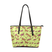 Load image into Gallery viewer, Gathering Lime Leather Tote Bag/Large (Model 1640) Leather Tote Bag (1640) e-joyer 
