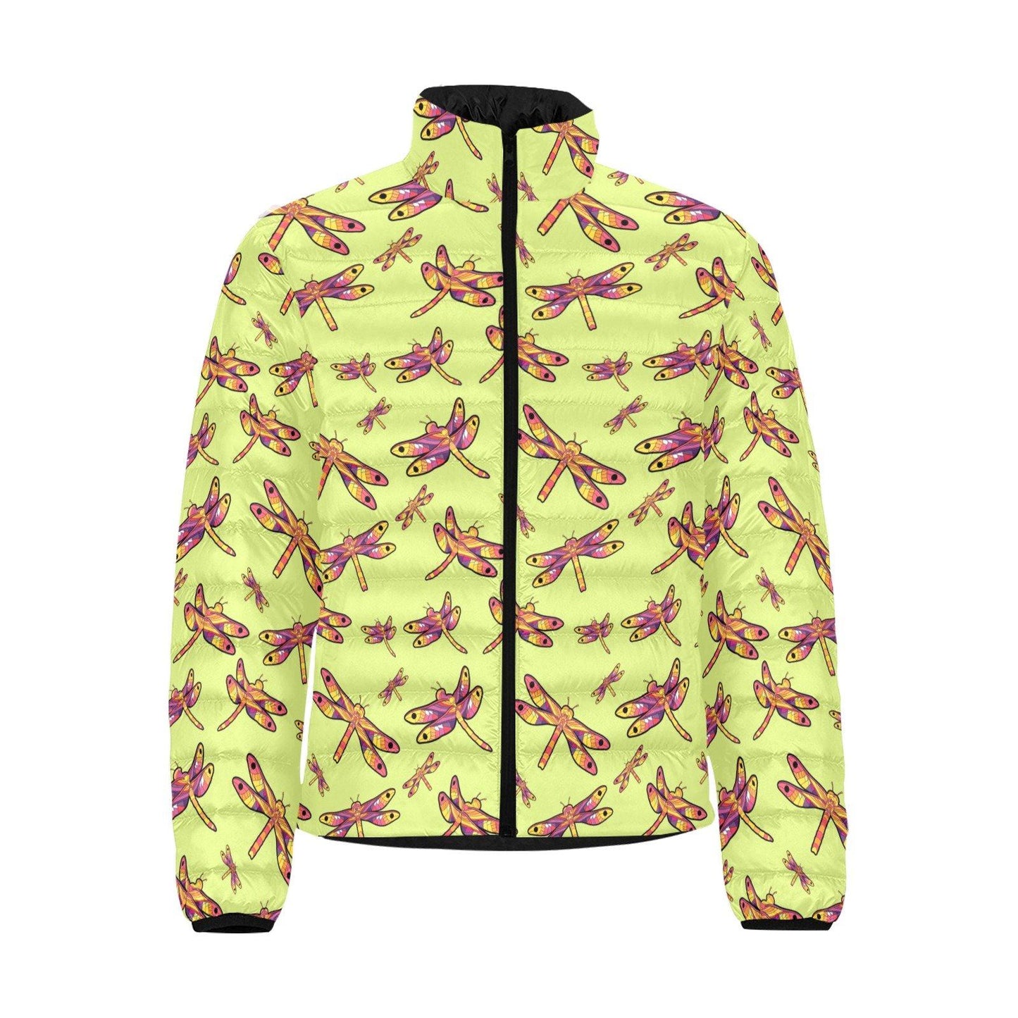 Gathering Lime Men's Stand Collar Padded Jacket (Model H41) Men's Stand Collar Padded Jacket (H41) e-joyer 