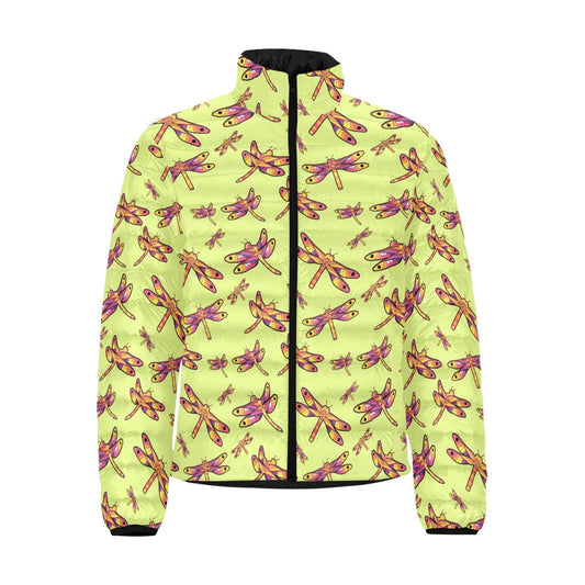 Gathering Lime Men's Stand Collar Padded Jacket (Model H41) Men's Stand Collar Padded Jacket (H41) e-joyer 