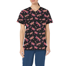 Load image into Gallery viewer, Gathering Noir All Over Print Scrub Top Scrub Top e-joyer 
