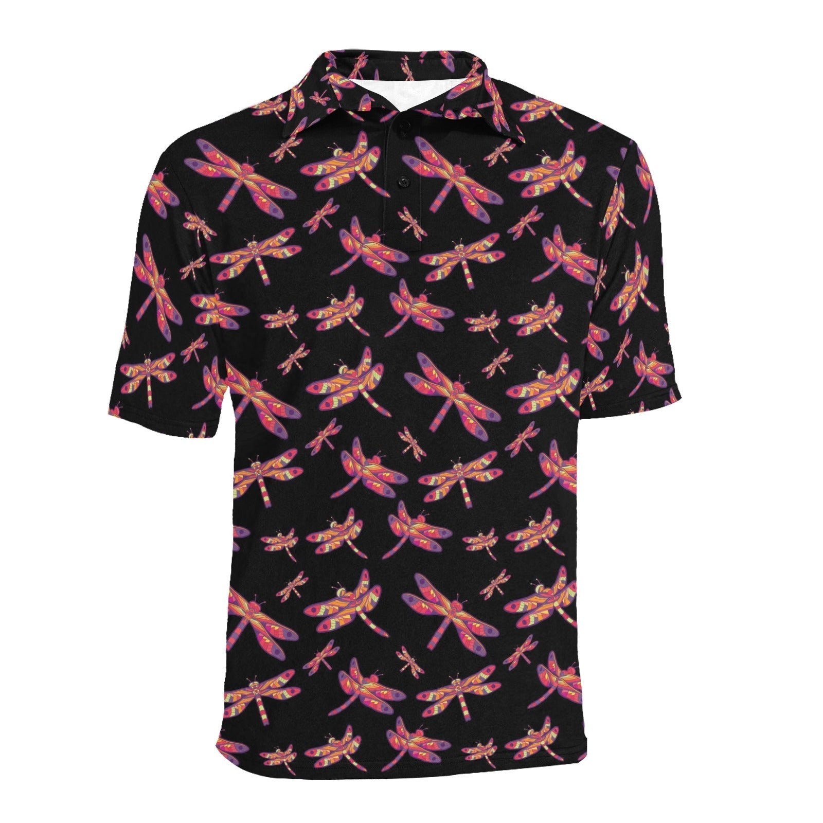 Gathering Noir Men's All Over Print Polo Shirt (Model T55) Men's Polo Shirt (Model T55) e-joyer 