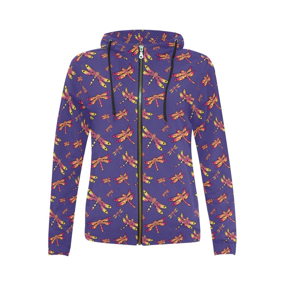 Gathering Purple All Over Print Full Zip Hoodie for Women (Model H14) All Over Print Full Zip Hoodie for Women (H14) e-joyer 