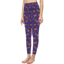 Load image into Gallery viewer, Gathering Purple All Over Print High-Waisted Leggings (Model L36) High-Waisted Leggings (L36) e-joyer 
