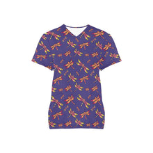 Load image into Gallery viewer, Gathering Purple All Over Print Scrub Top Scrub Top e-joyer 
