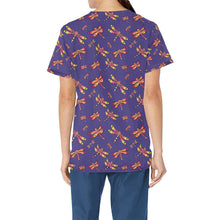 Load image into Gallery viewer, Gathering Purple All Over Print Scrub Top Scrub Top e-joyer 
