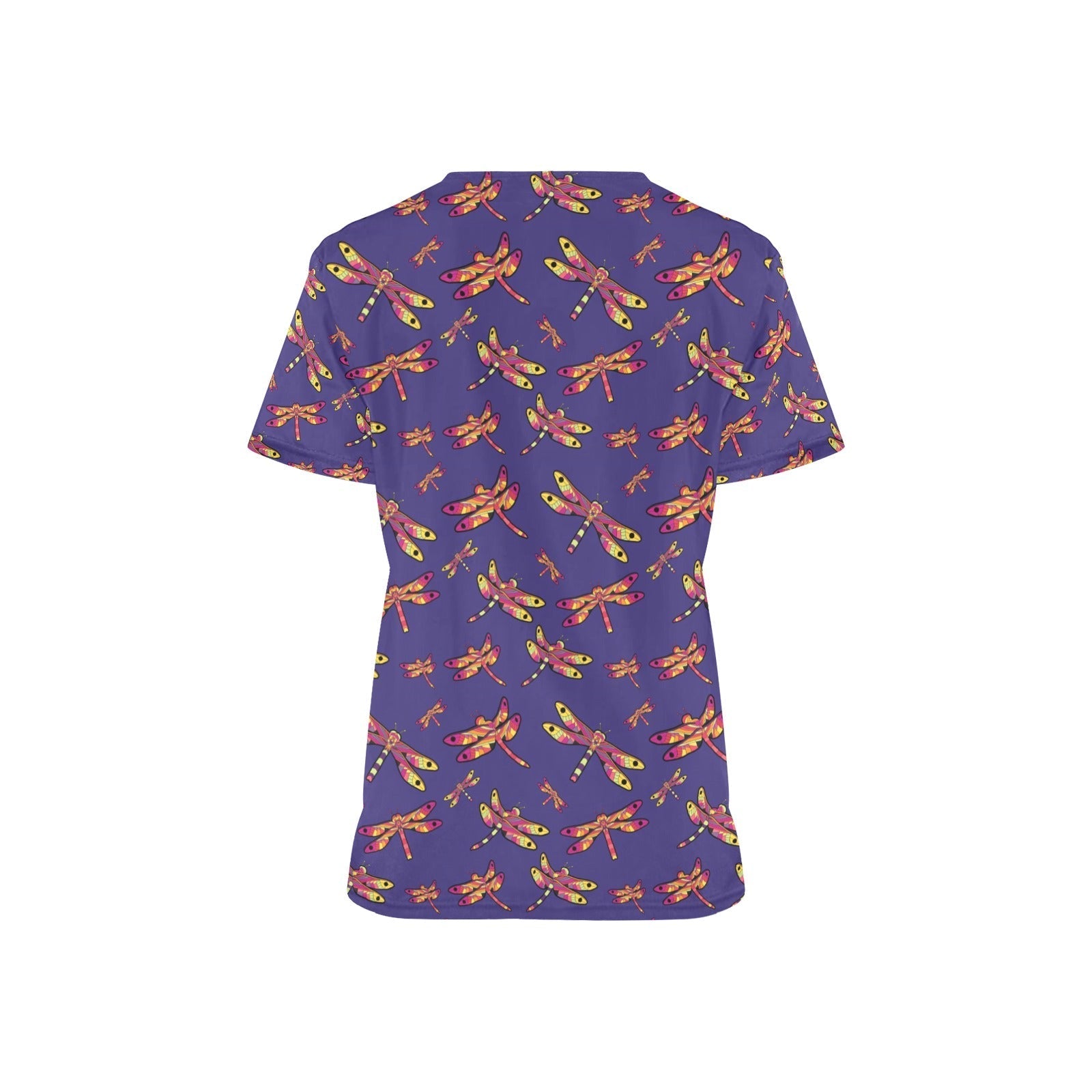 Gathering Purple All Over Print Scrub Top Scrub Top e-joyer 