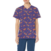 Load image into Gallery viewer, Gathering Purple All Over Print Scrub Top Scrub Top e-joyer 
