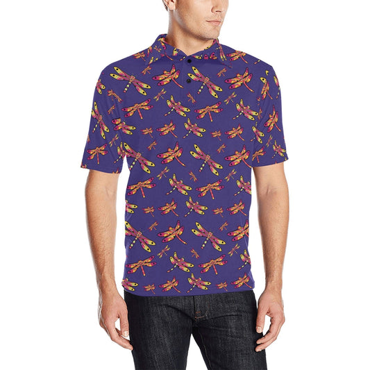 Gathering Purple Men's All Over Print Polo Shirt (Model T55) Men's Polo Shirt (Model T55) e-joyer 