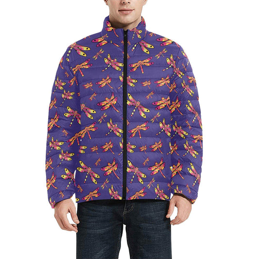 Gathering Purple Men's Stand Collar Padded Jacket (Model H41) Men's Stand Collar Padded Jacket (H41) e-joyer 