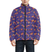 Load image into Gallery viewer, Gathering Purple Men&#39;s Stand Collar Padded Jacket (Model H41) Men&#39;s Stand Collar Padded Jacket (H41) e-joyer 
